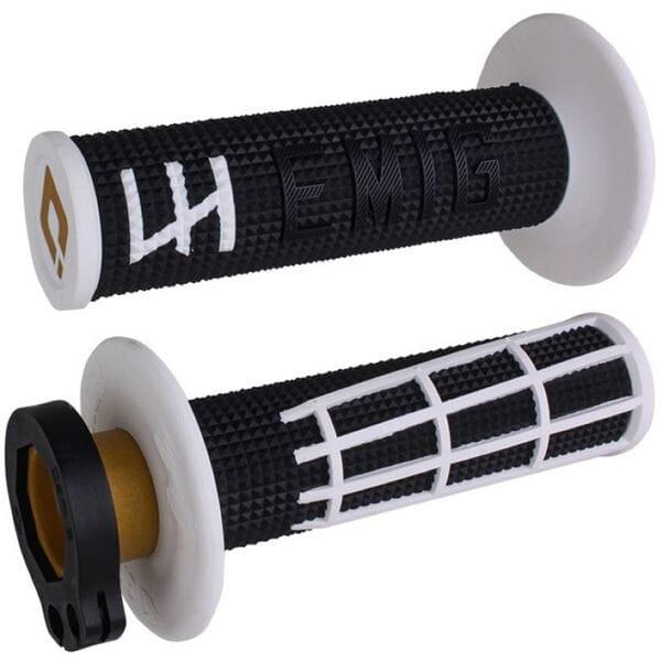 ODI EMIG 2.0 Lock On Grip Black White For Honda CR 250R 1989-2007